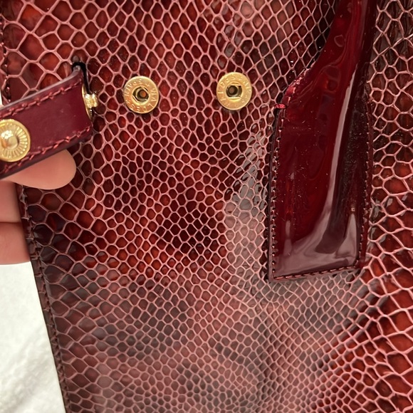 Stuart Weitzman small tote/large purse, red reptile see pics for measurements - Picture 4 of 9